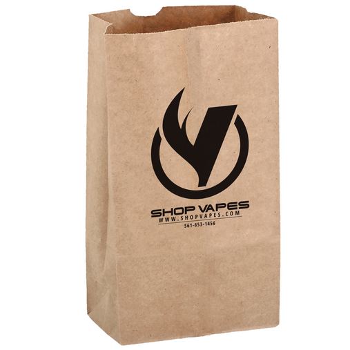 Custom Printed Natural Kraft Paper SOS Grocery Bag (Size 12 Lb.) - Flexo Ink - 6G12N-FI